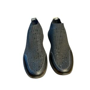 Roberto Cavalli Sport Black Gym Rhinestone Sock Sneakers - Women's Size 6.5
